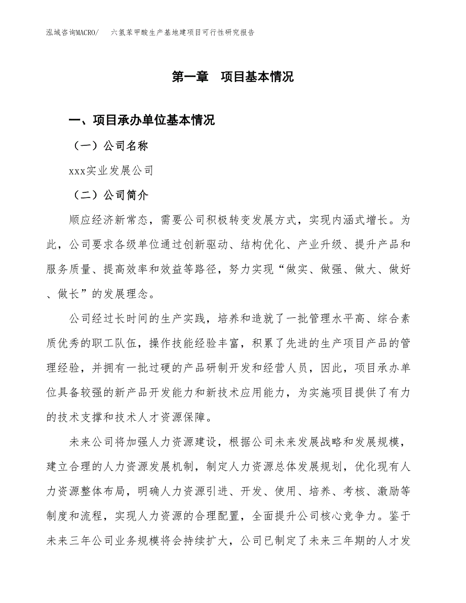 （模板）六氢苯甲酸生产基地建项目可行性研究报告_第4页