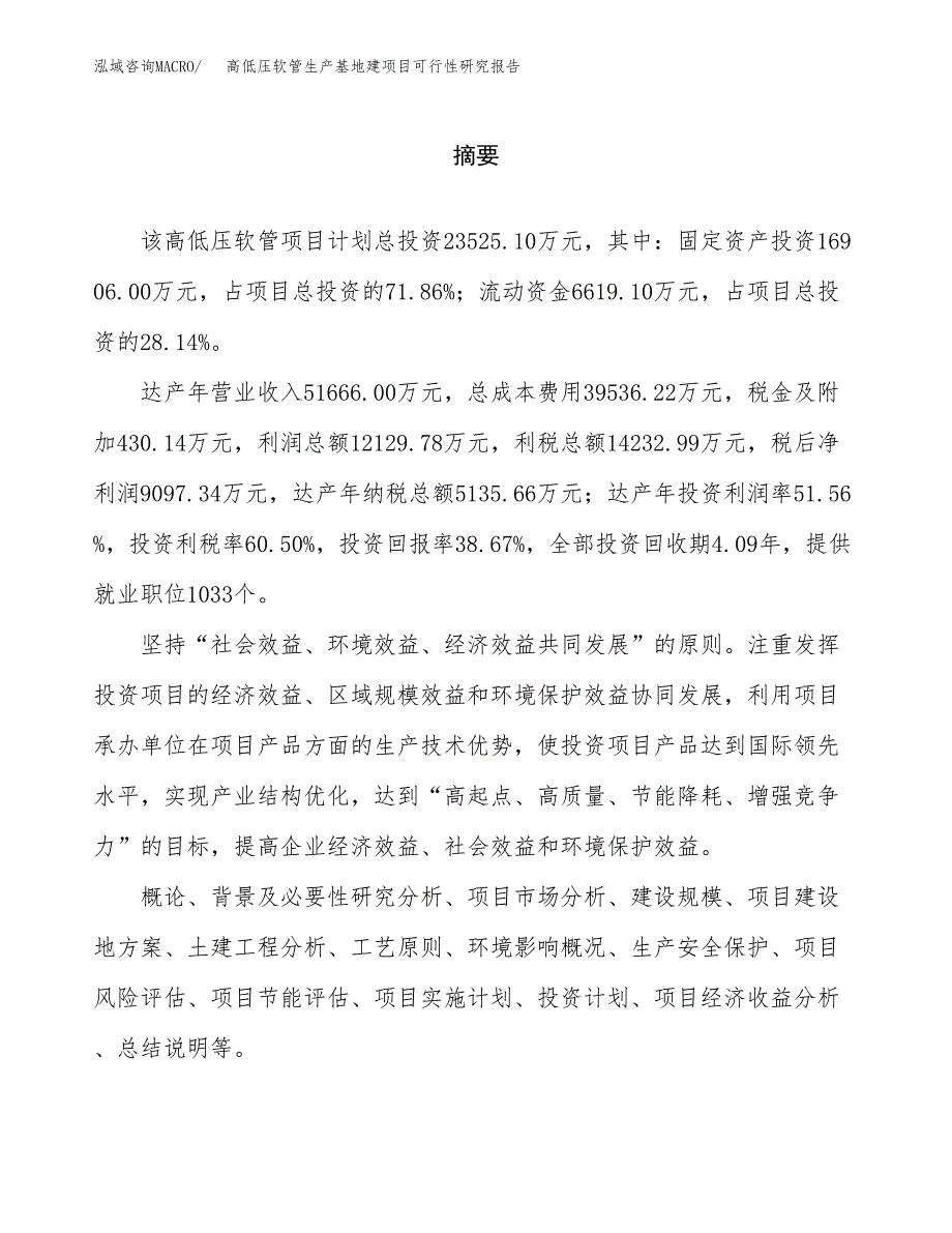 （模板）高低压软管生产基地建项目可行性研究报告_第2页