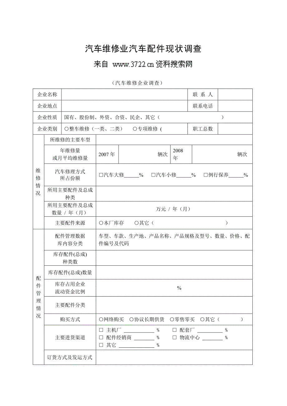 汽车维修业汽车配件现状调查(doc 5页)_第1页