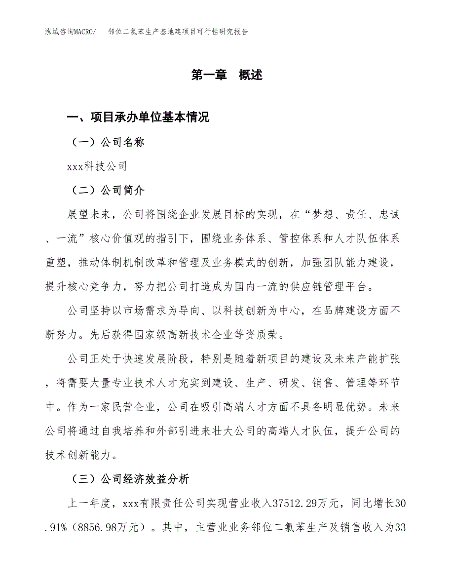 （模板）邻位二氯苯生产基地建项目可行性研究报告_第4页