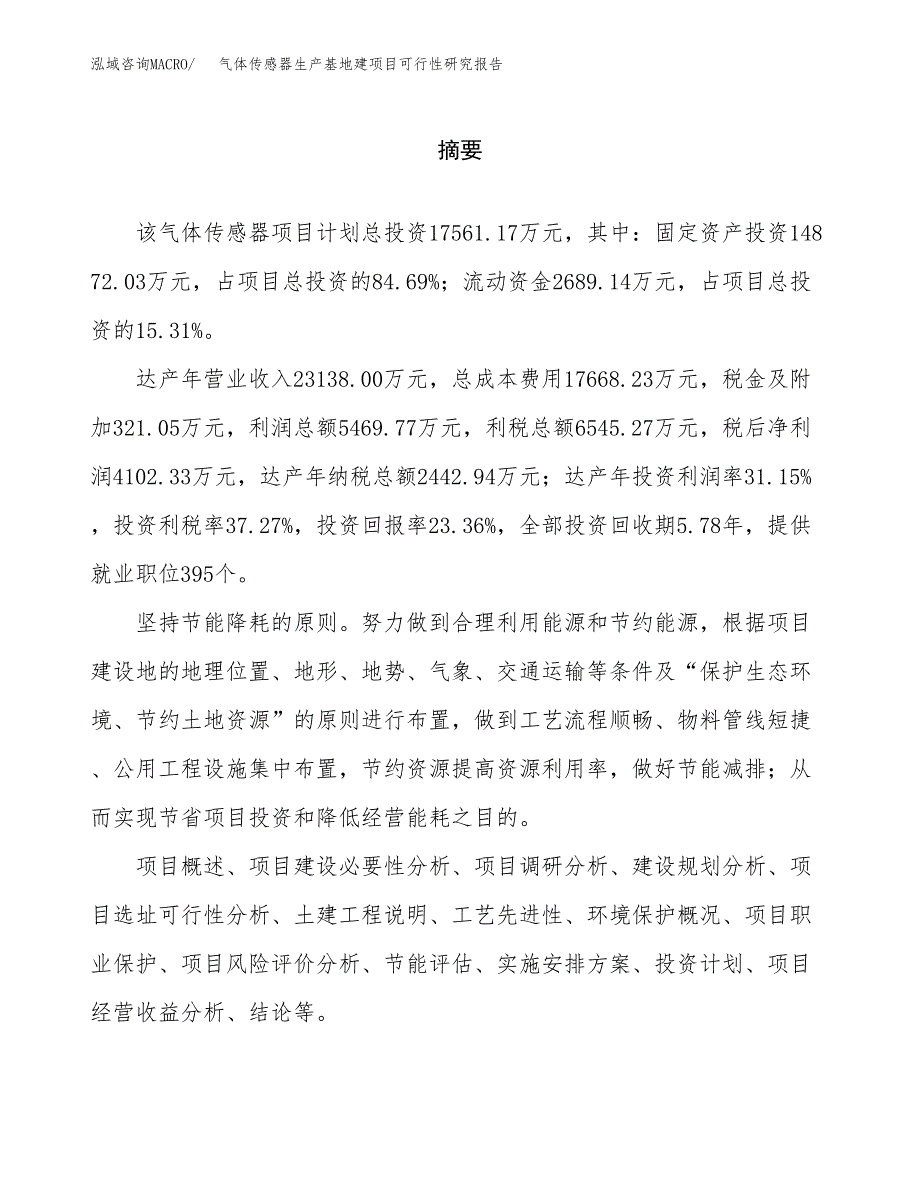 （模板）气体传感器生产基地建项目可行性研究报告_第2页