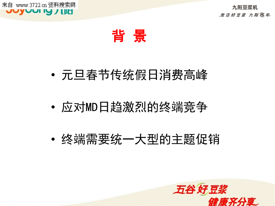 九阳豆浆机饮食电器公司元旦春节豆浆机终端促销执行指导方案(ppt 42页)_第3页