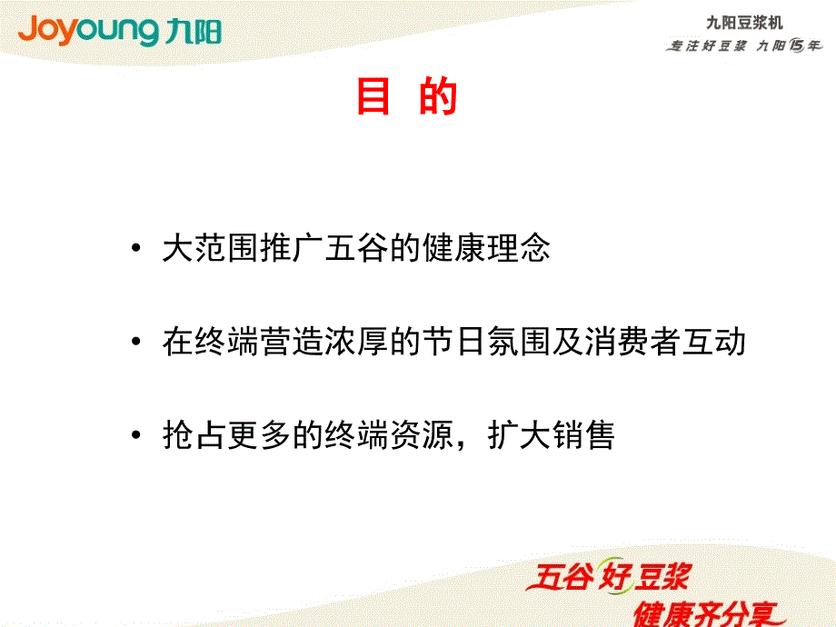 九阳豆浆机饮食电器公司元旦春节豆浆机终端促销执行指导方案(ppt 42页)_第4页