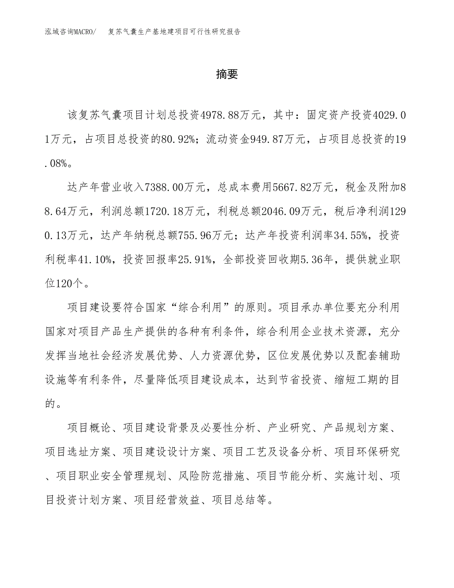 （模板）复苏气囊生产基地建项目可行性研究报告 (1)_第2页