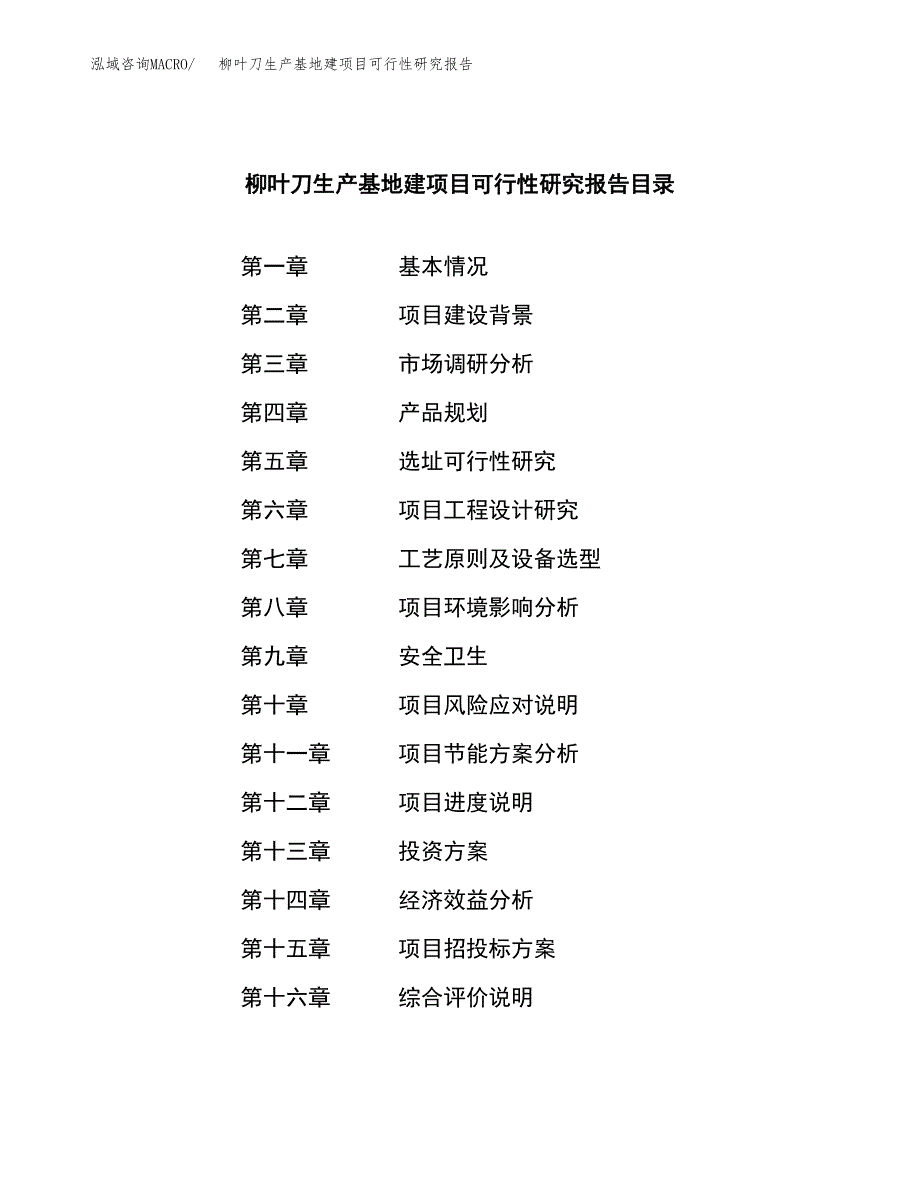 （模板）柳叶刀生产基地建项目可行性研究报告_第3页