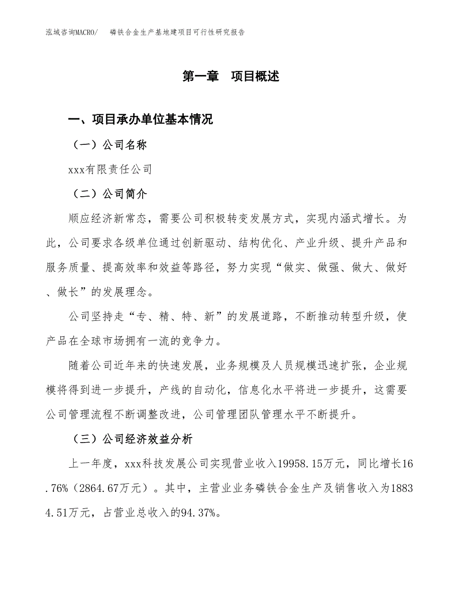 （模板）磷铁合金生产基地建项目可行性研究报告_第4页