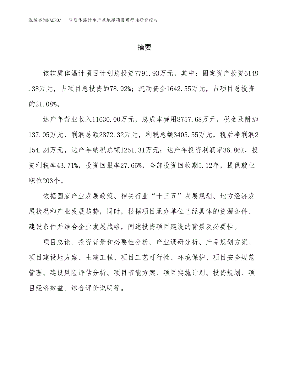 （模板）软质体温计生产基地建项目可行性研究报告_第2页