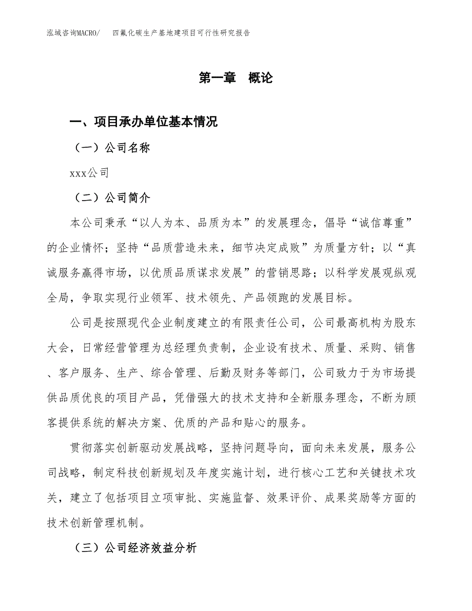 （模板）四氟化碳生产基地建项目可行性研究报告_第4页