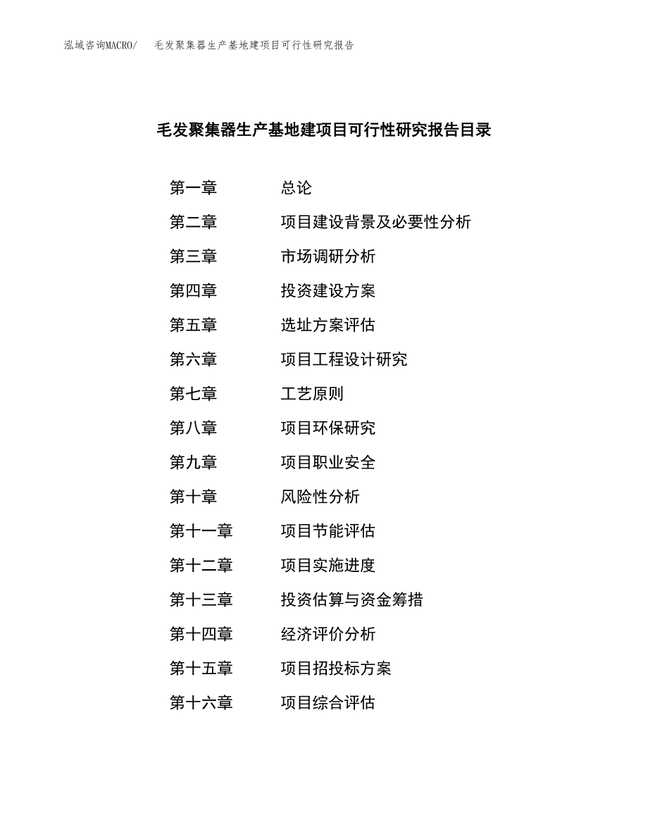 （模板）毛发聚集器生产基地建项目可行性研究报告_第4页