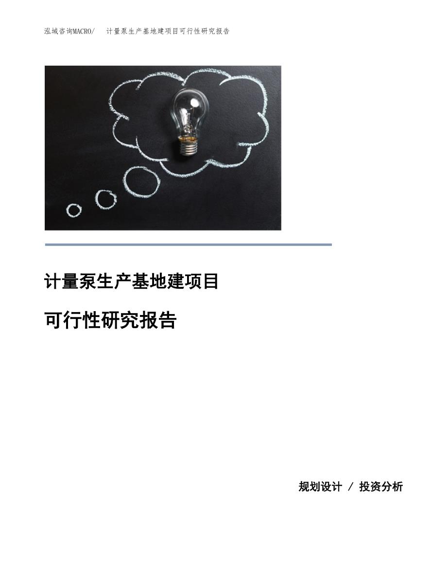 （模板）计量泵生产基地建项目可行性研究报告 (1)_第1页