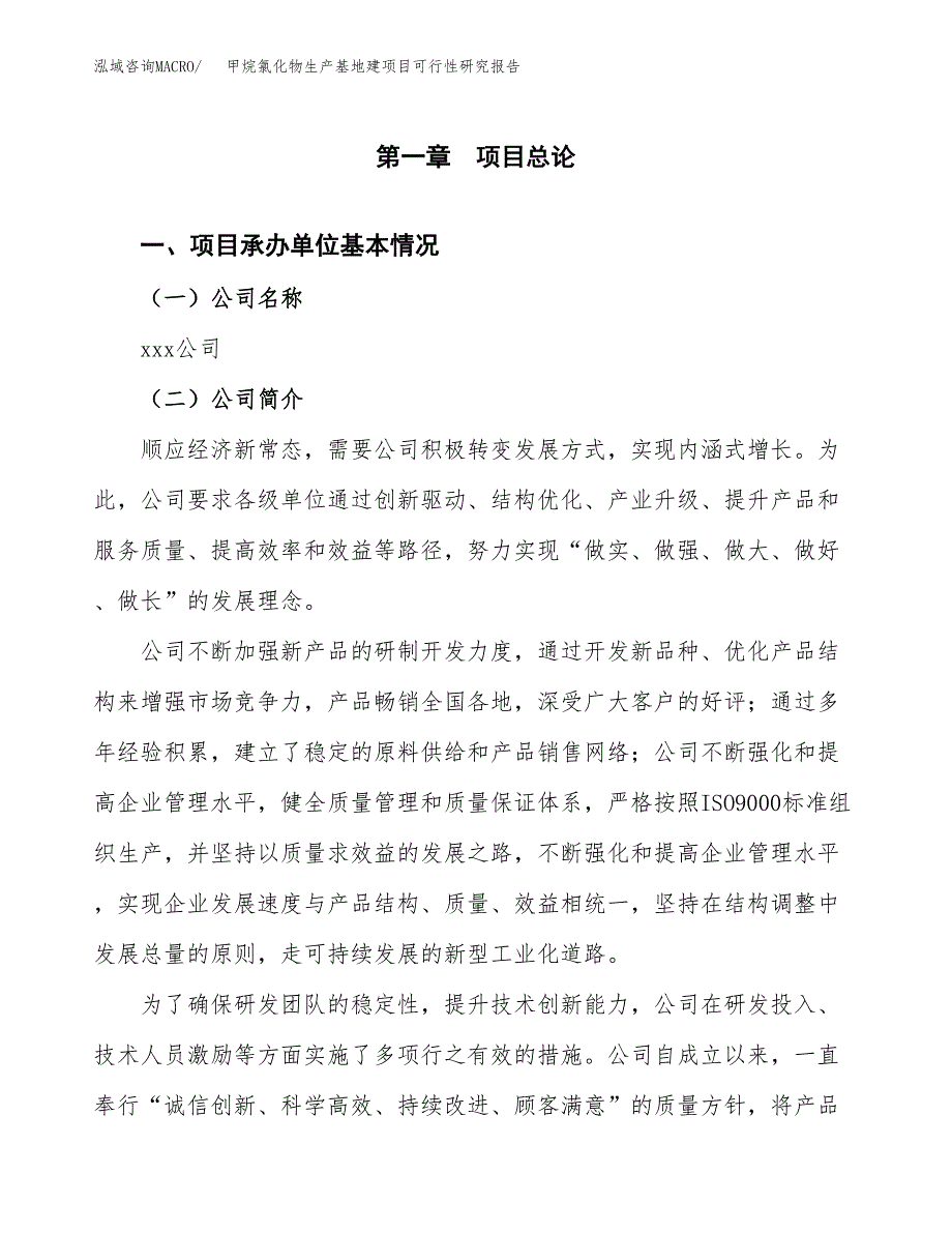 （模板）甲烷氯化物生产基地建项目可行性研究报告 (1)_第4页