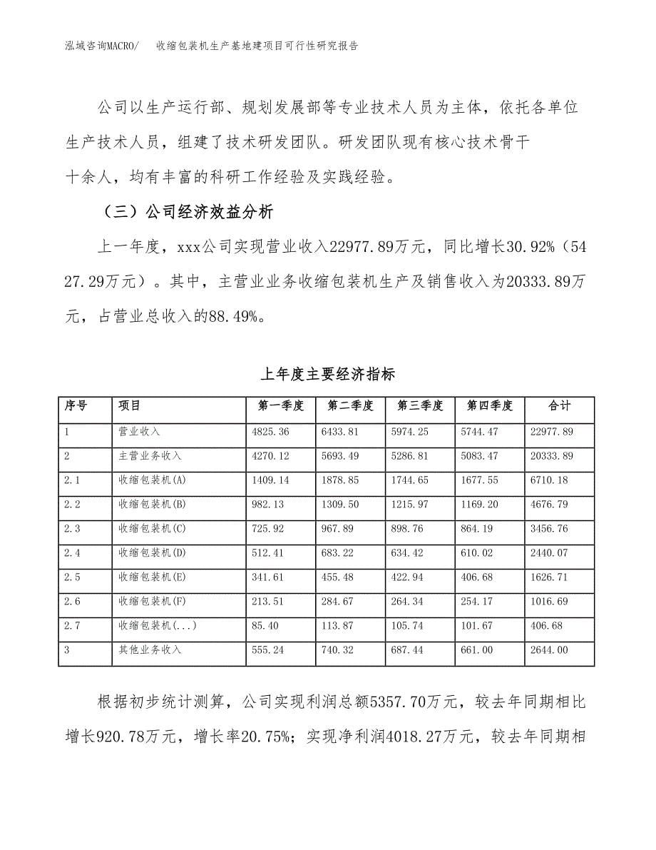 （模板）收缩包装机生产基地建项目可行性研究报告_第5页