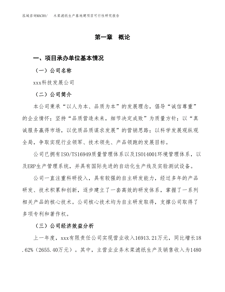 （模板）木桨滤纸生产基地建项目可行性研究报告_第4页