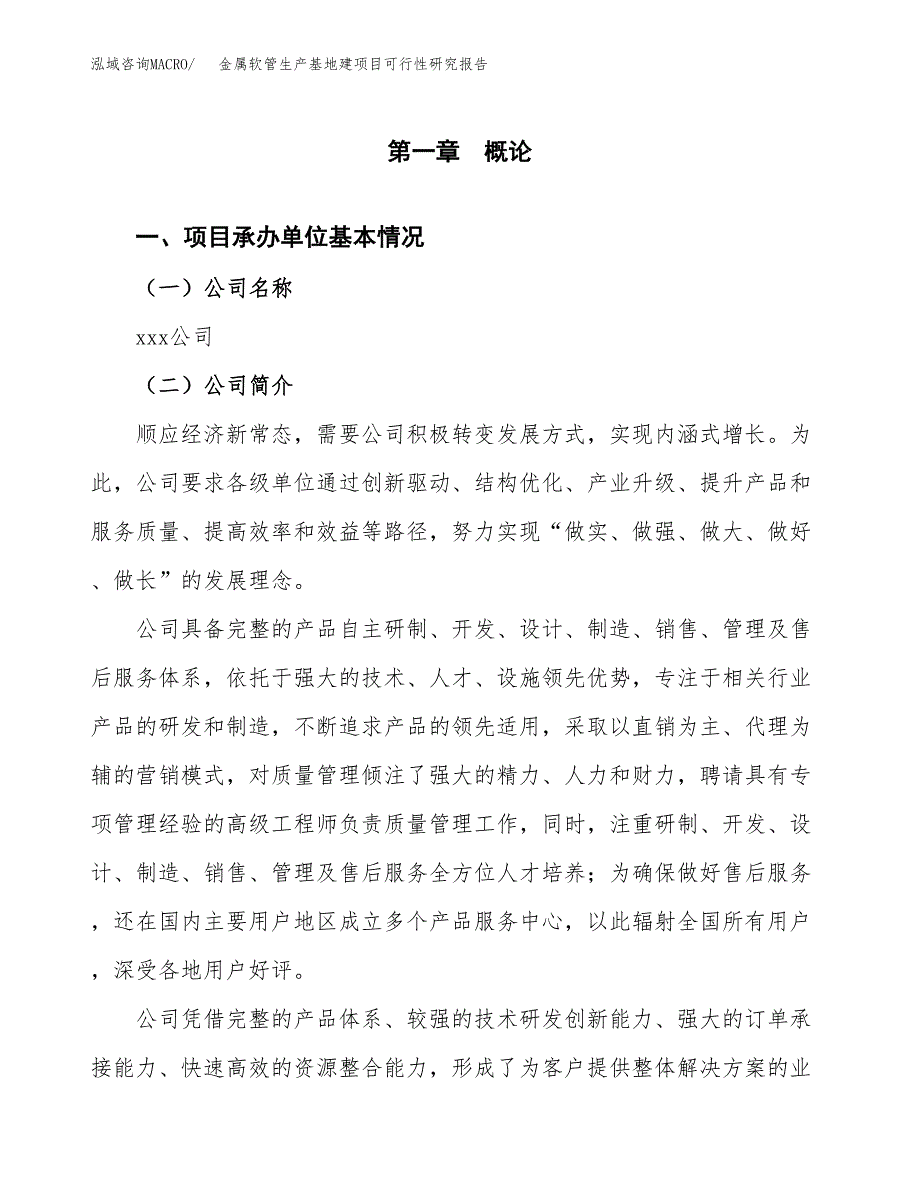 （模板）金属软管生产基地建项目可行性研究报告_第4页