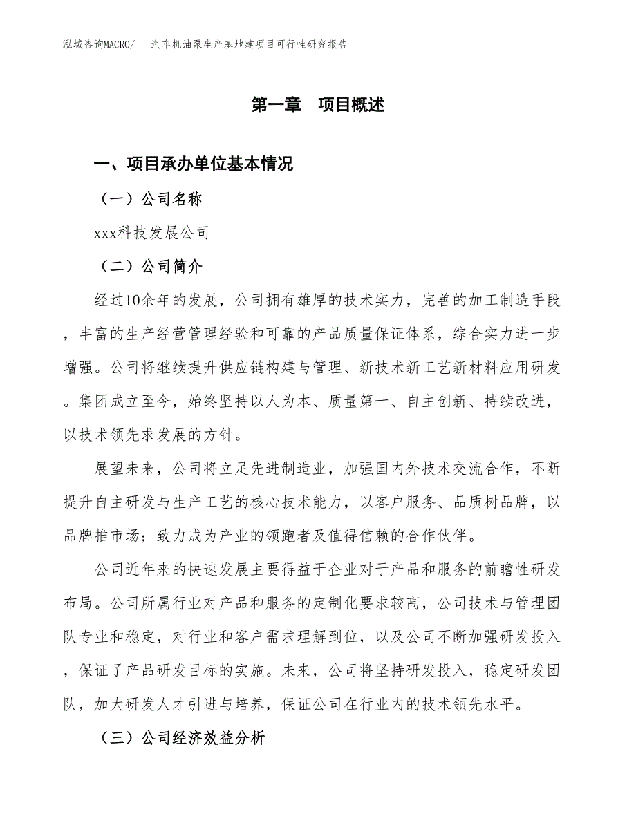 （模板）汽车机油泵生产基地建项目可行性研究报告 (1)_第4页