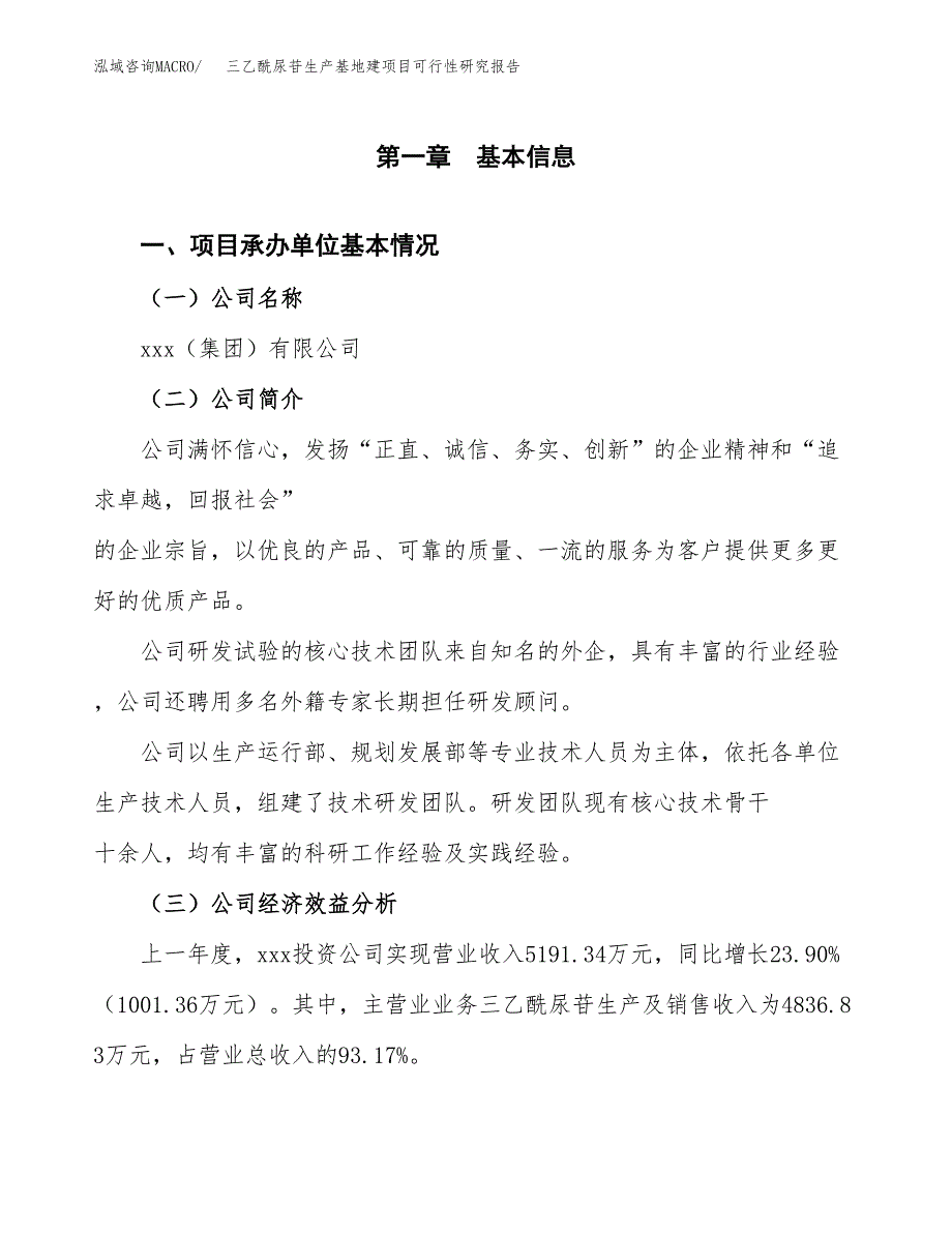 （模板）三乙酰尿苷生产基地建项目可行性研究报告_第4页