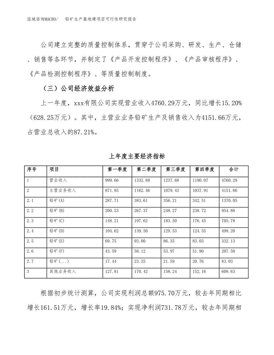 （模板）铅矿生产基地建项目可行性研究报告_第5页