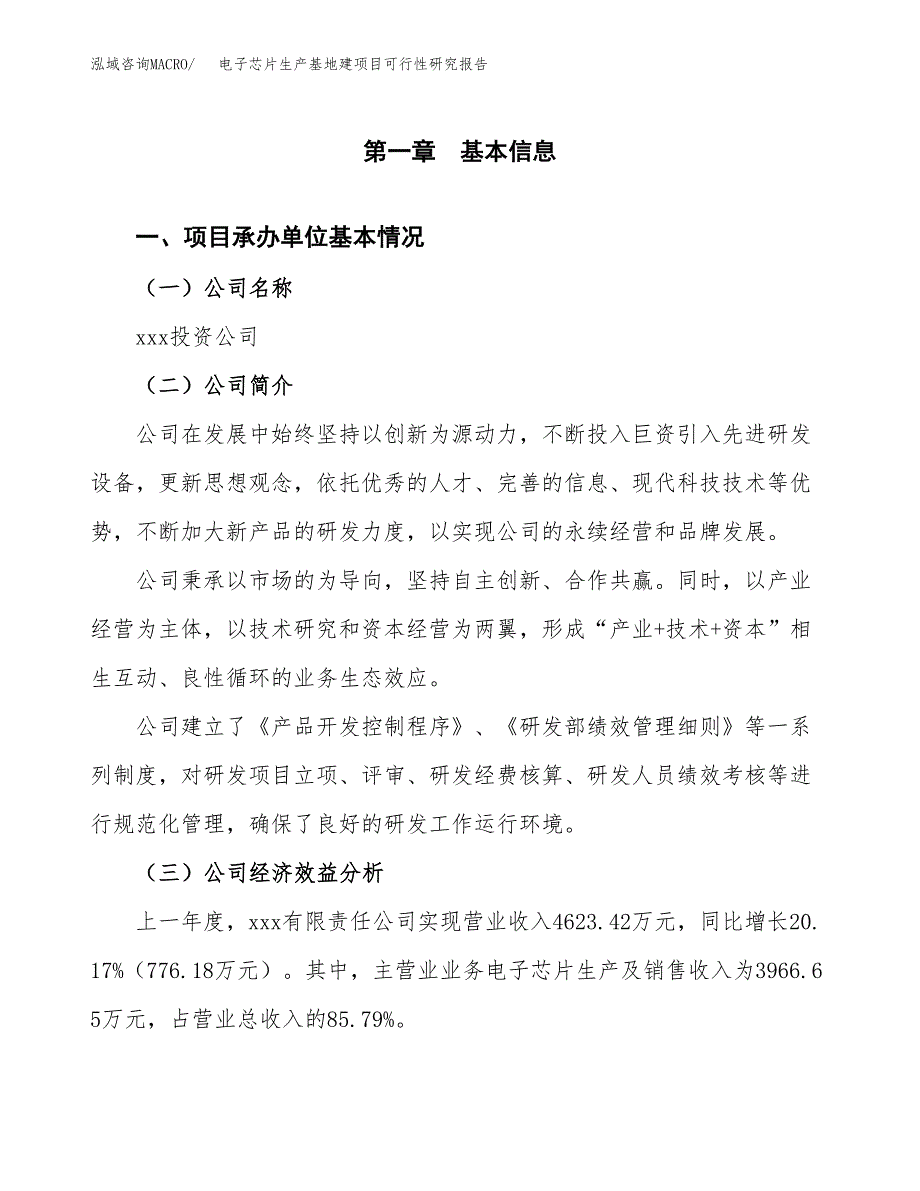 （模板）电子芯片生产基地建项目可行性研究报告_第4页