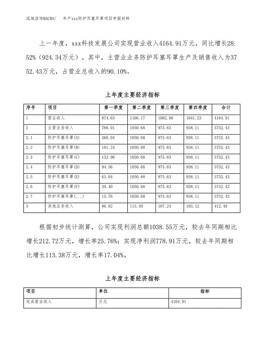 年产xxx防护耳塞耳罩项目申报材料_第5页