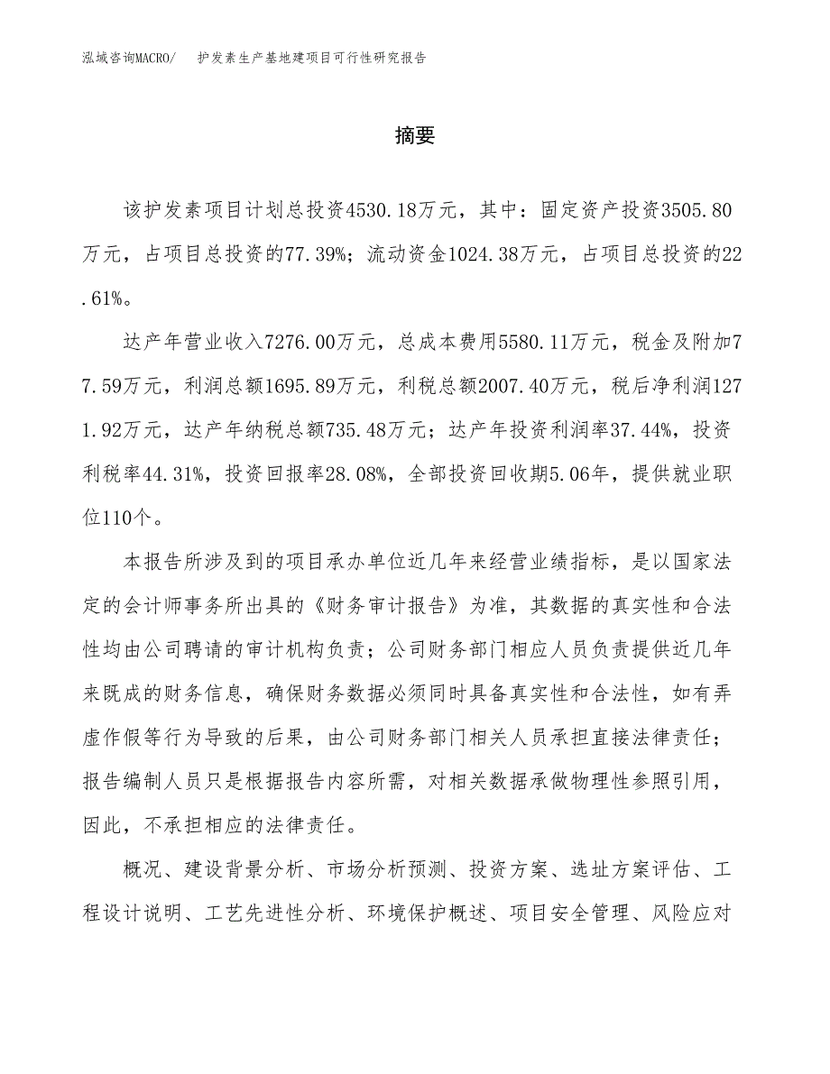 （模板）护发素生产基地建项目可行性研究报告_第2页