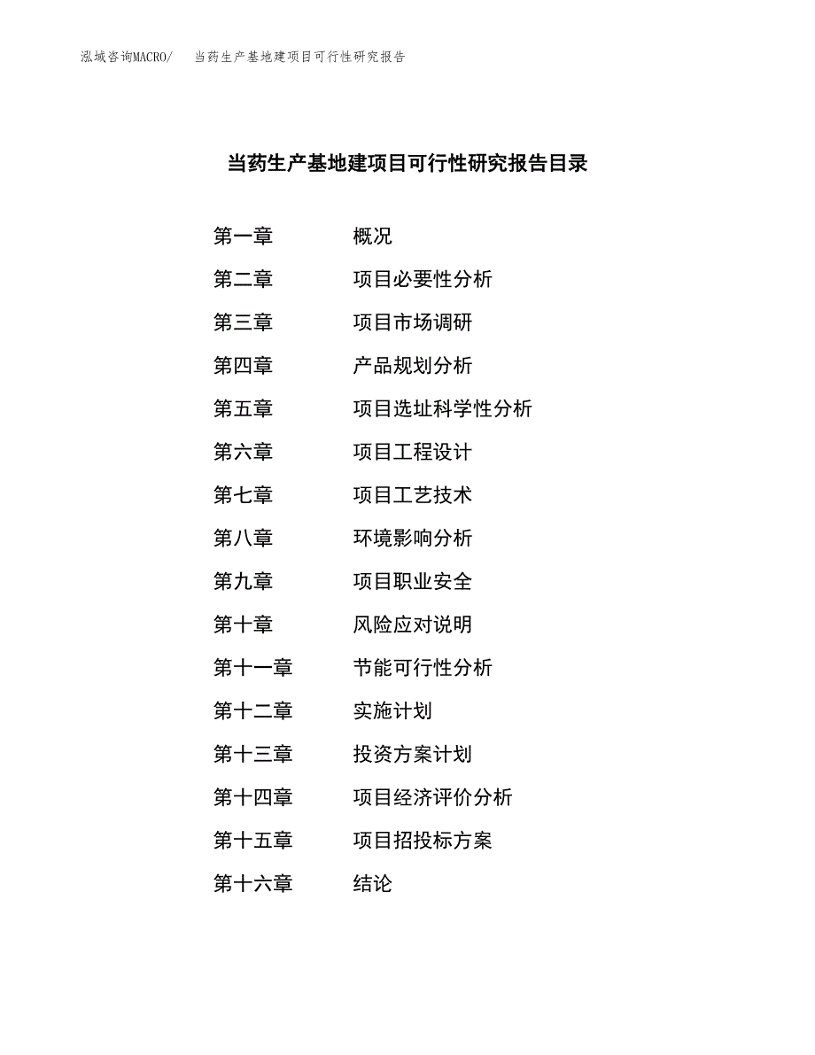 （模板）当药生产基地建项目可行性研究报告_第3页