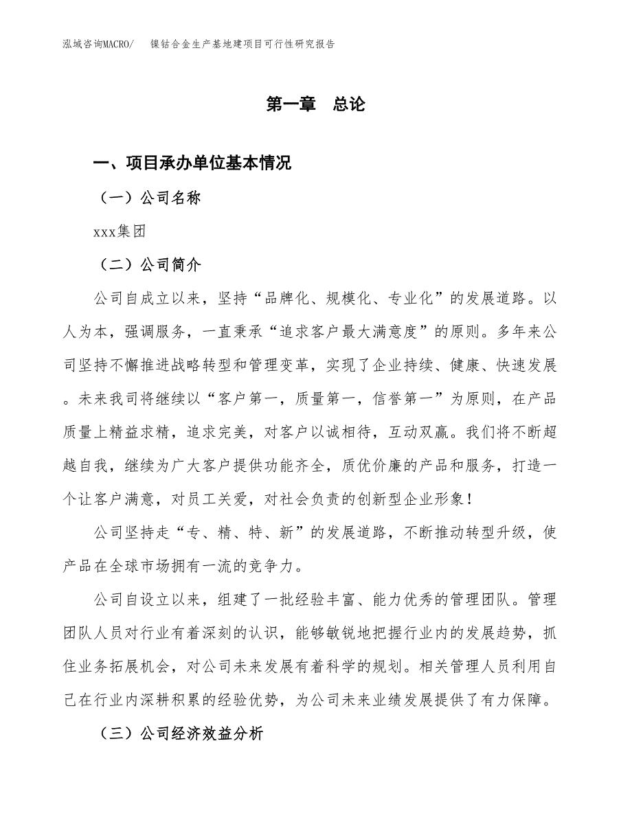 （模板）镍钴合金生产基地建项目可行性研究报告_第4页