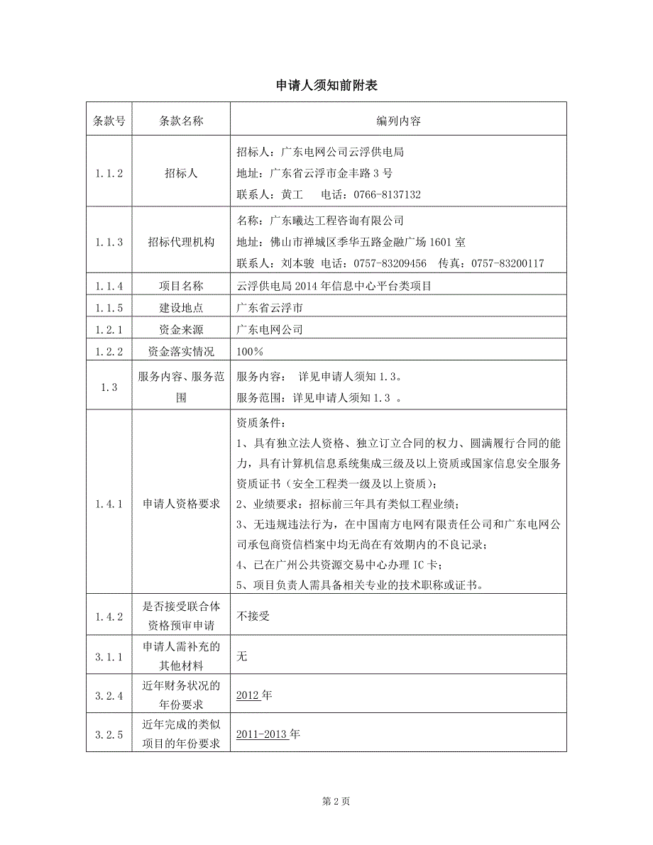 云浮供电局2014年信息中心平台类项目资格预审文件_第4页