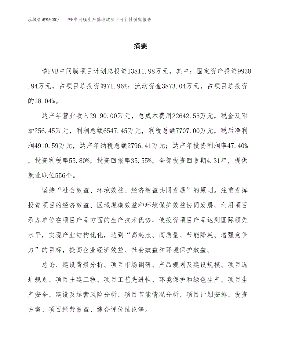 （模板）PVB中间膜生产基地建项目可行性研究报告_第2页