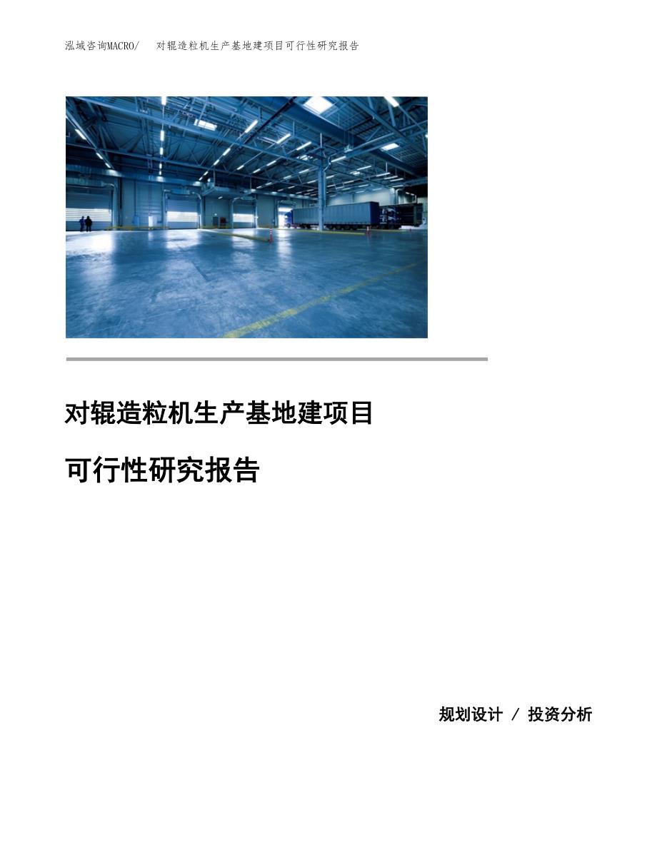 （模板）对辊造粒机生产基地建项目可行性研究报告_第1页