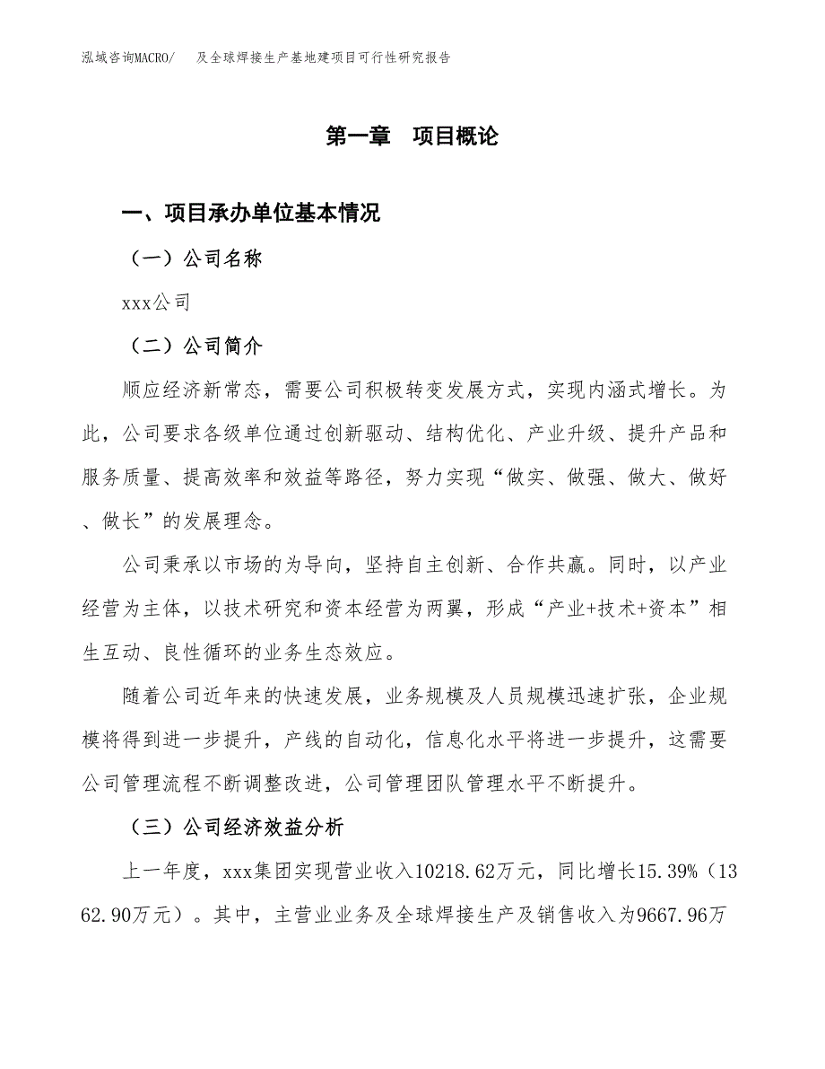 （模板）及全球焊接生产基地建项目可行性研究报告_第4页