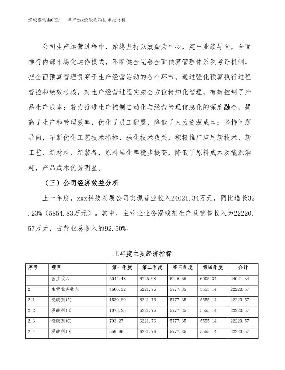 年产xxx浸酸剂项目申报材料_第5页