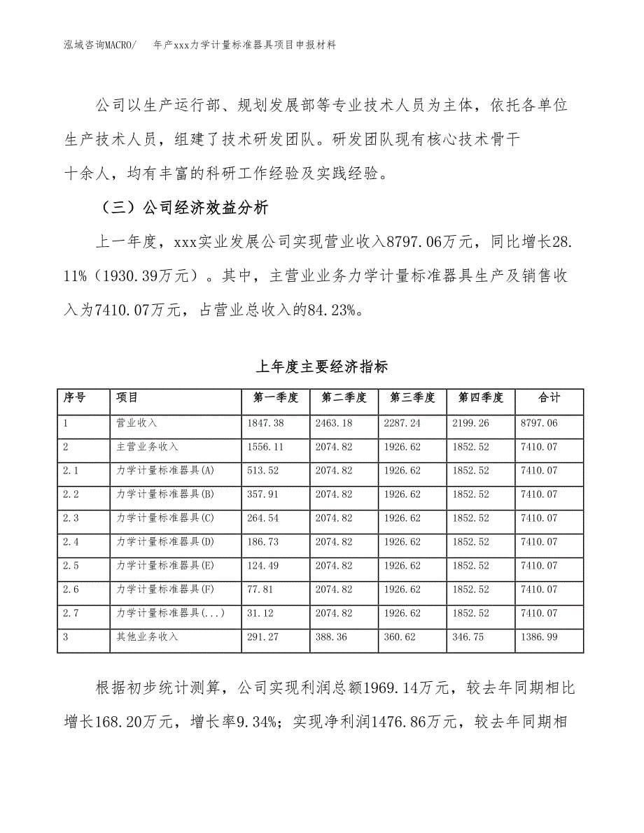 年产xxx力学计量标准器具项目申报材料_第5页