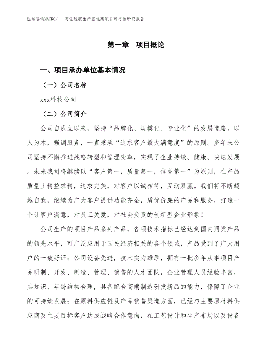 （模板）阿佐酰胺生产基地建项目可行性研究报告_第4页