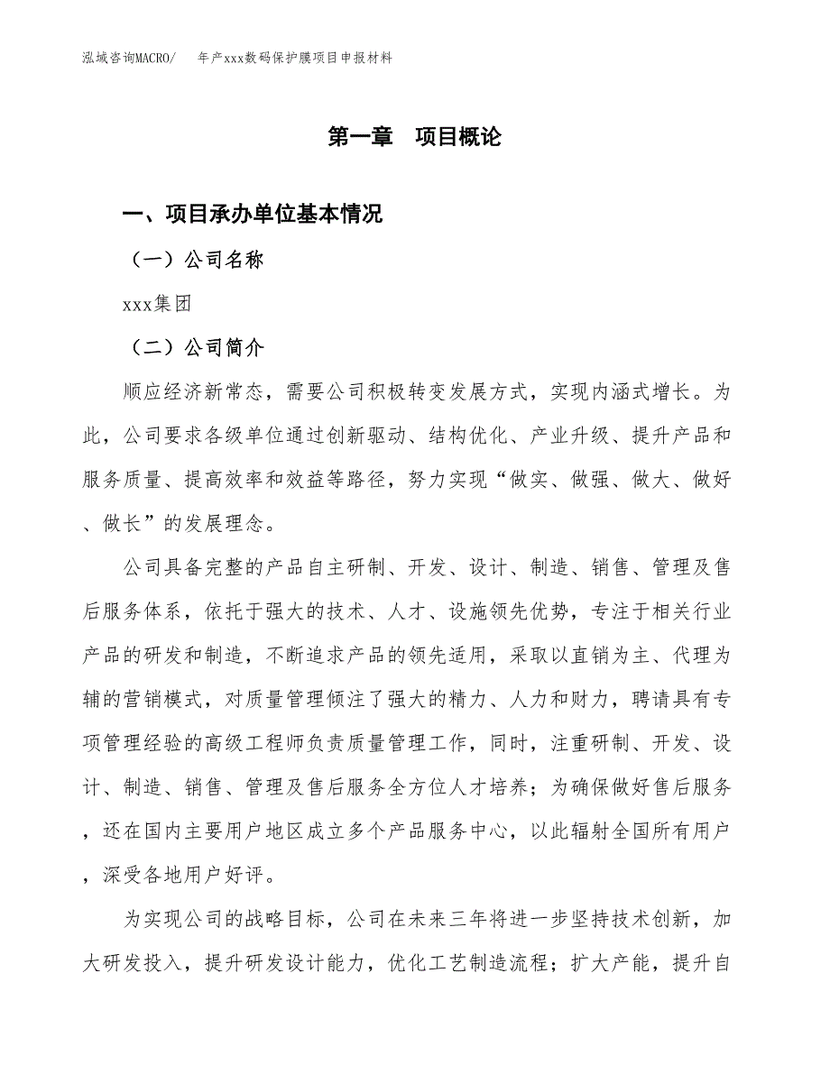 年产xxx数码保护膜项目申报材料_第4页