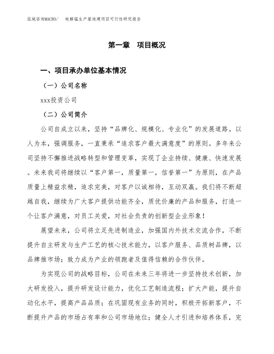 （模板）电解锰生产基地建项目可行性研究报告_第4页