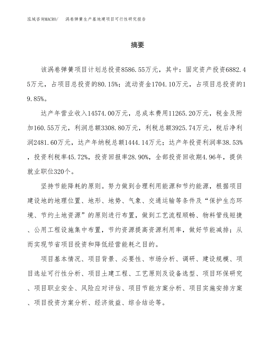 （模板）涡卷弹簧生产基地建项目可行性研究报告 (1)_第2页