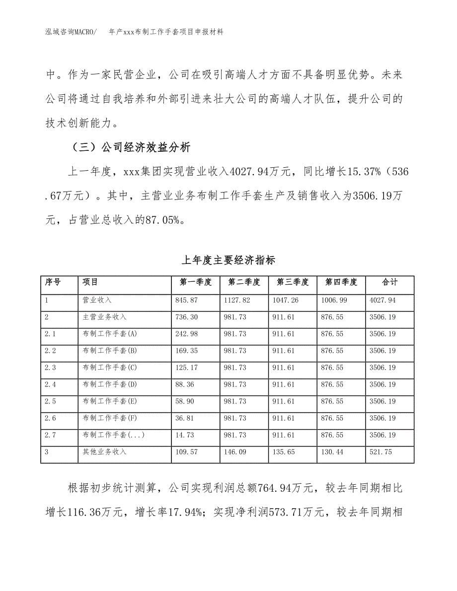 年产xxx布制工作手套项目申报材料_第5页