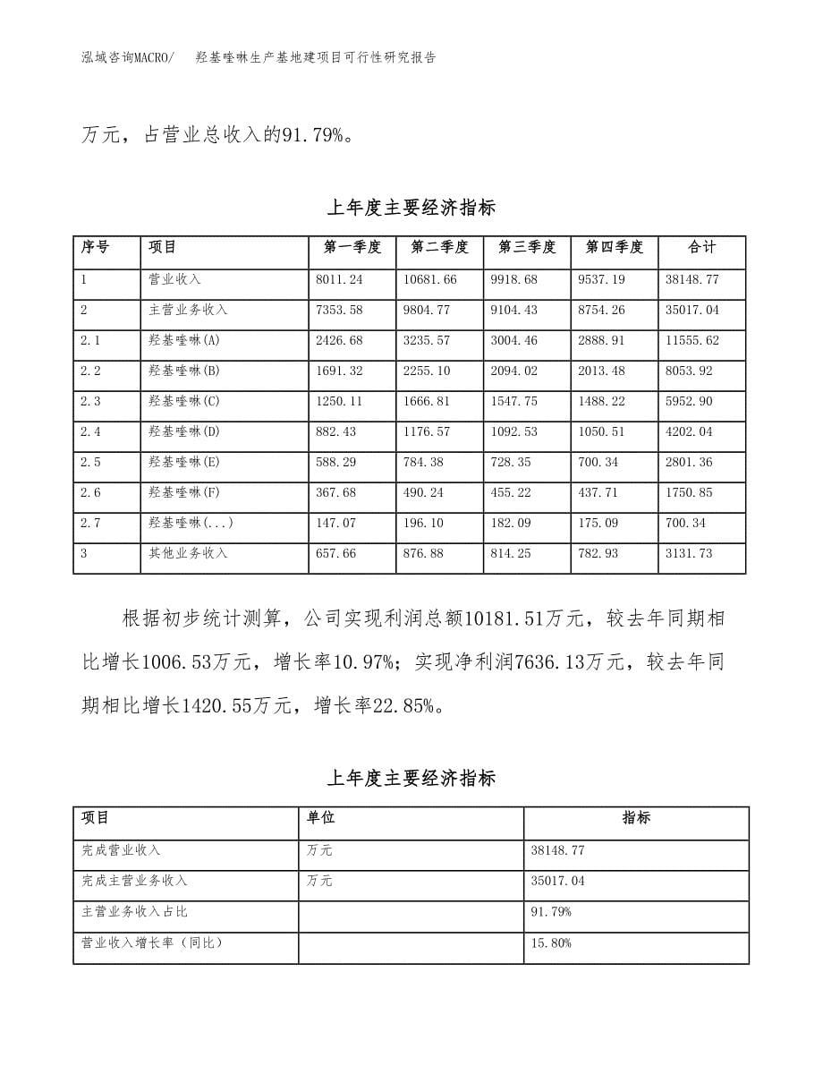 （模板）羟基喹啉生产基地建项目可行性研究报告_第5页