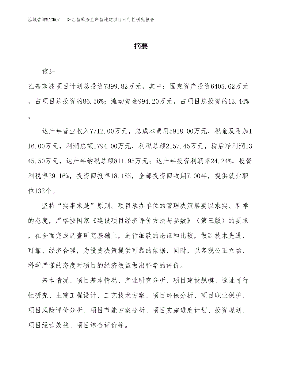 （模板）3-乙基苯胺生产基地建项目可行性研究报告_第2页