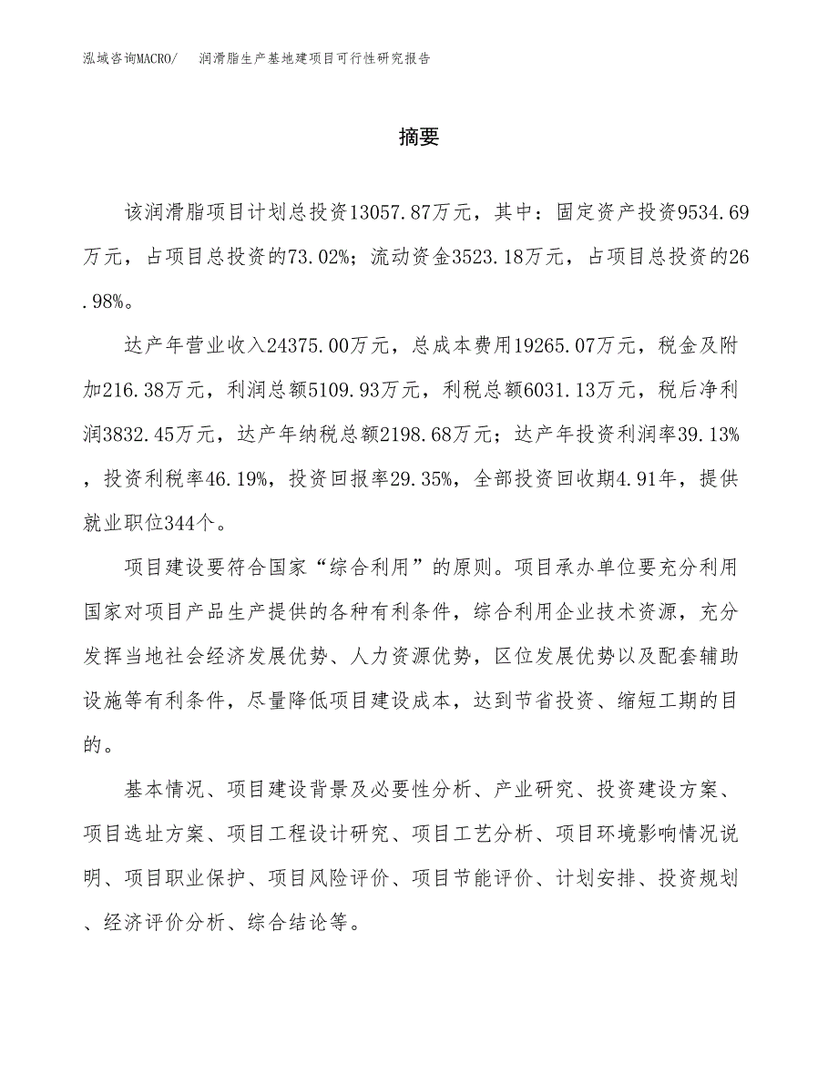 （模板）润滑脂生产基地建项目可行性研究报告_第2页