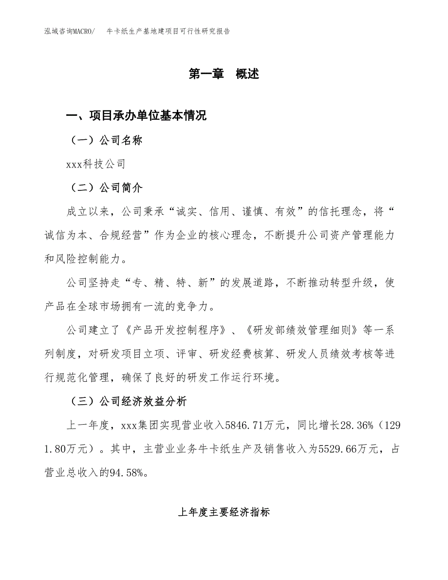 （模板）牛卡纸生产基地建项目可行性研究报告_第4页