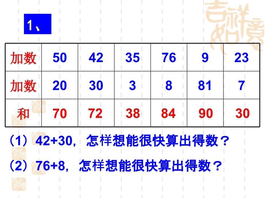 新人教版一年级数学下册100以内的数及加减法整理复习一课件_第5页