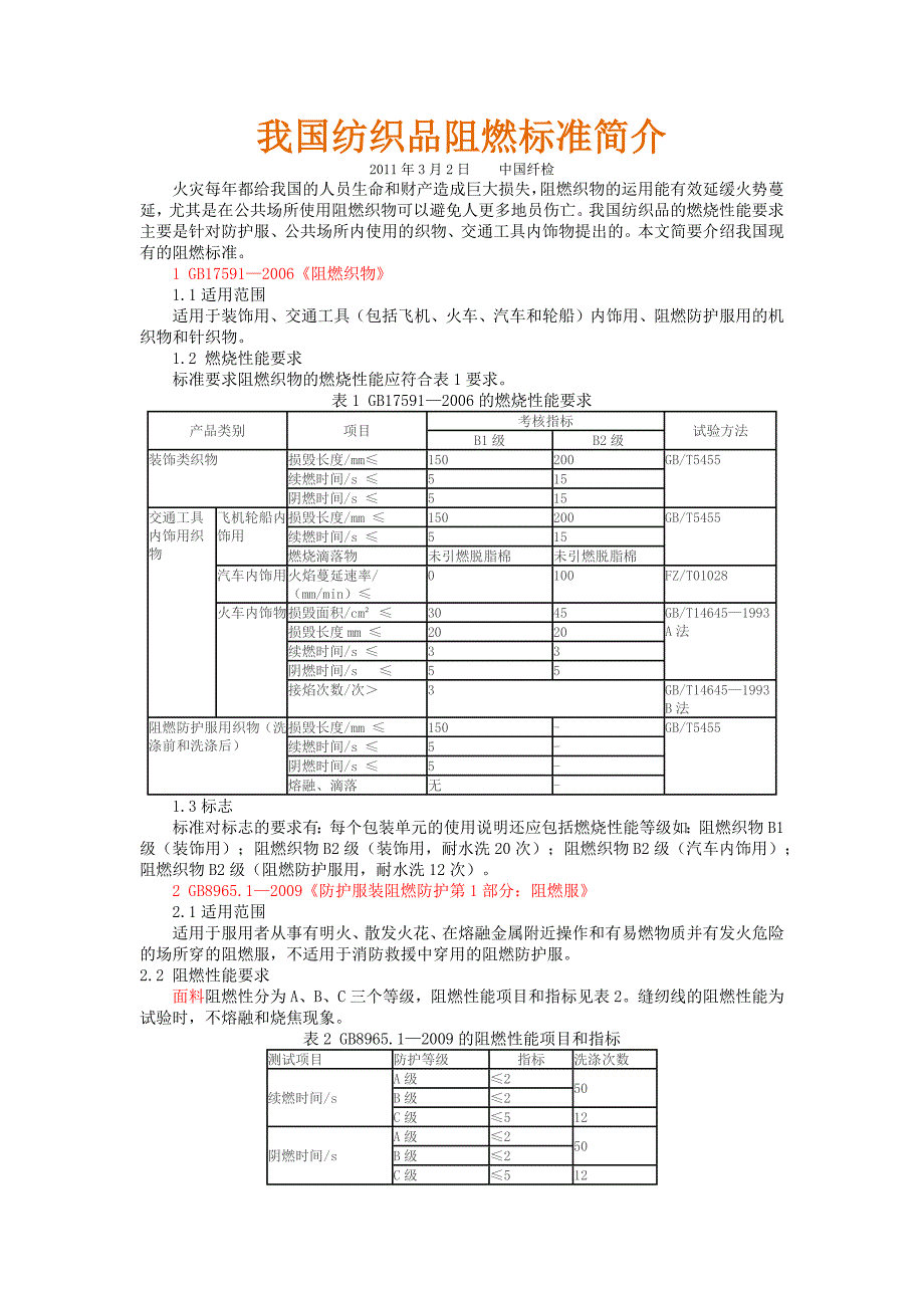 我国纺织品阻燃标准简介.doc_第1页