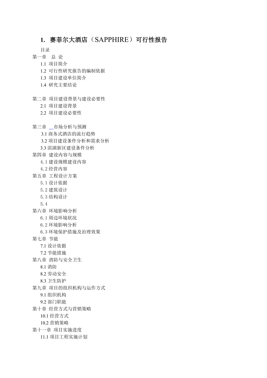 赛菲尔大酒店可行性报告.doc_第1页