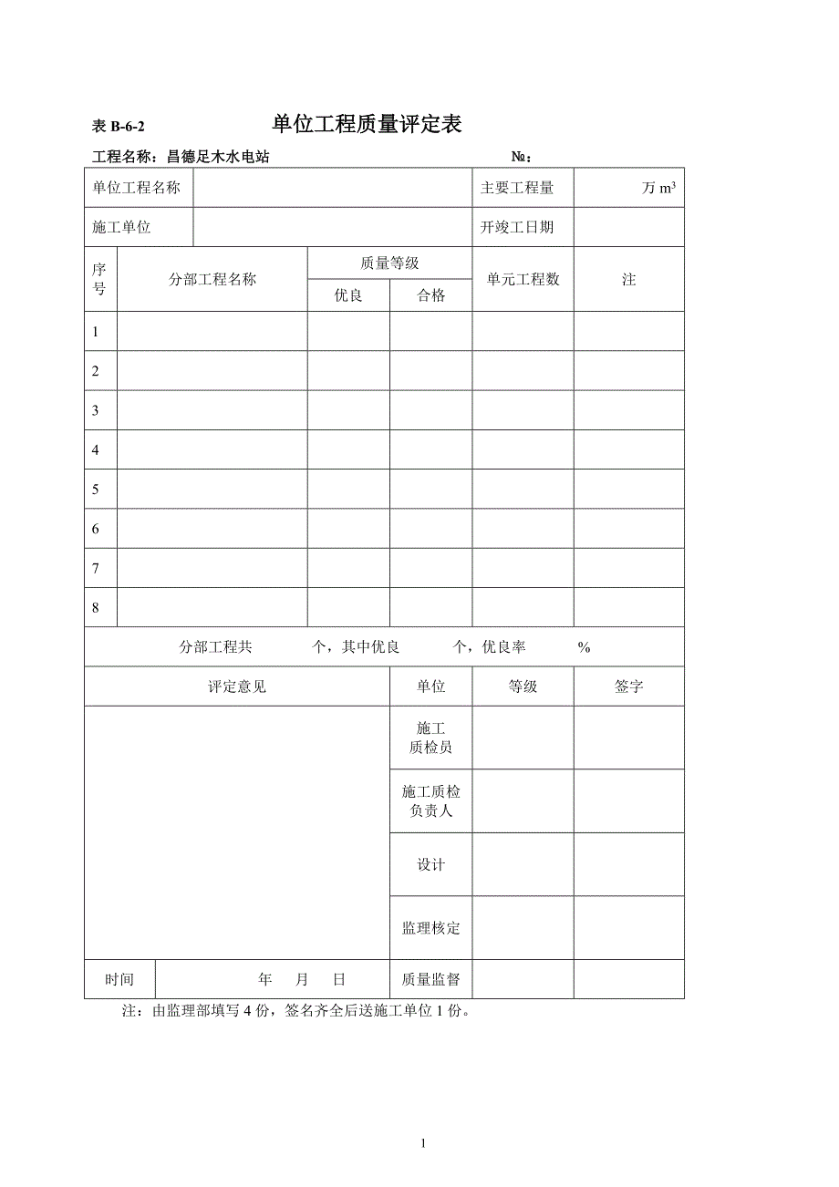 水电工程验收表格_第1页