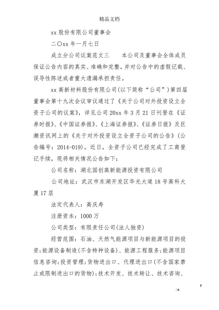 成立分公司议案_第5页