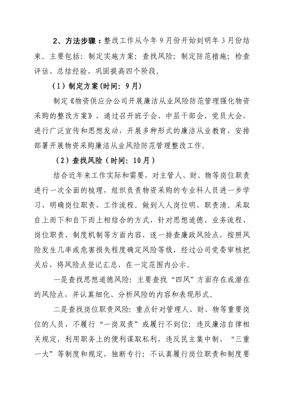 物资供应分公司开展廉洁从业风险防范管理强化物资采购的整改方案_第3页