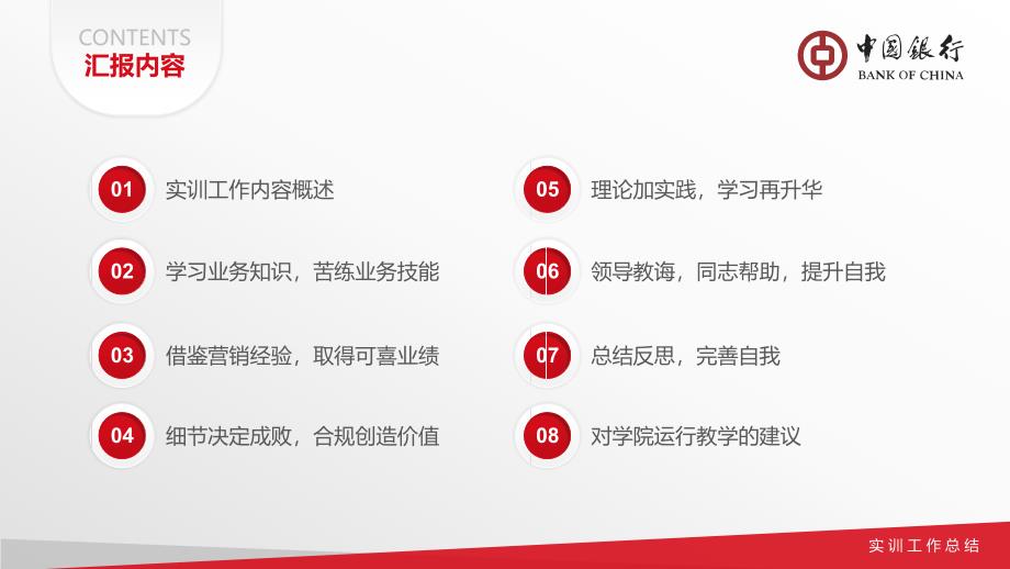 中国银行实训工作总结汇报精品ppt模板_第2页