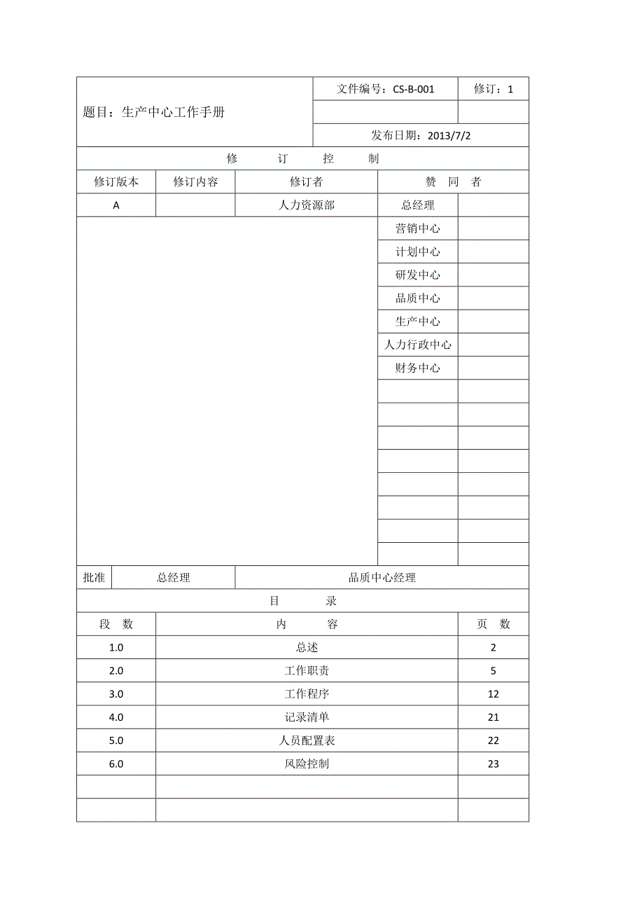 某公司生产中心工作手册_第1页