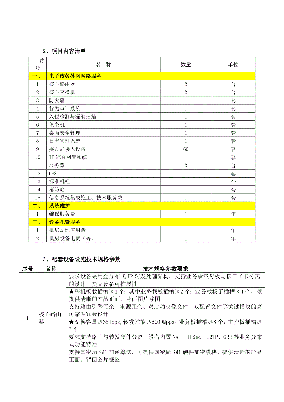 唐河电子政务外网服务平台建设项目采购内容及要求_第2页